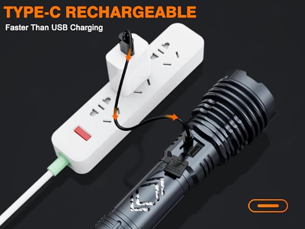 Flashlight Rechargeable with Type-c Fast Charging
