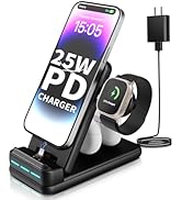 MSTJRY Fast Charging Station for Apple iPhone Multiple Devices - 4 in 1 Foldable 25W PD Charger S...