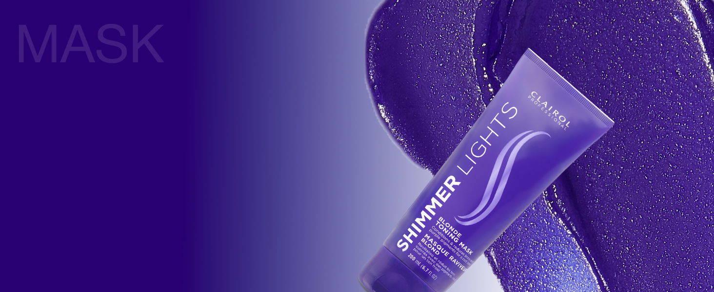 Clairol Professional Shimmer Lights Violet Toning Mask for Neutralizing Brass Refreshing Blonde Hair
