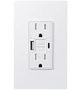 DEWENWILS 15A GFCI Outlet with 4.8A/24W USB-A &amp; USB-C Ports, 30S Self-Test GFCI Electrical Outlet...