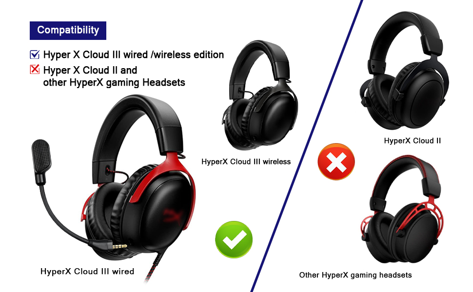 mic for hyperx cloud 3 wired and wireless headphone