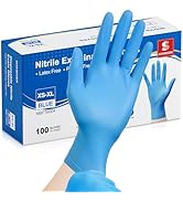 Schneider Nitrile Exam Gloves - S, 100-ct Box,Blue Disposable Gloves, Latex Free, Powder Free, Me...