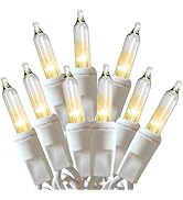 HISHINY Christmas Lights 100 Count Clear Christmas Tree String Lights with White Wire for Outdoor...