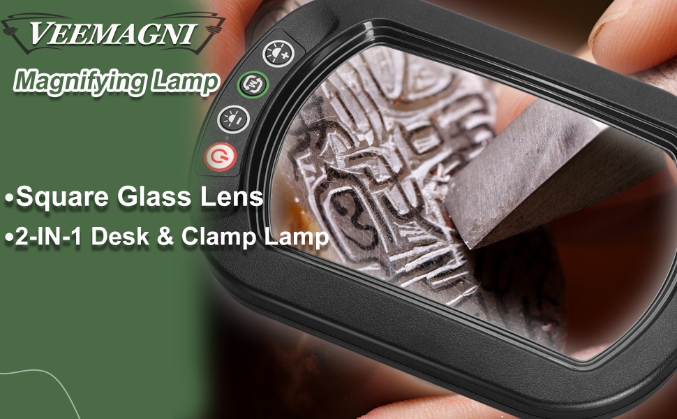 Rectangle Magnifying glass with light