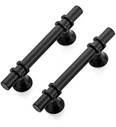 Ravinte 30 Pack 5 Inch Cabinet Pulls Kitchen Cupboard Handles with Round Base Matte Black Drawer ...