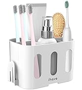 iHave Toothbrush Holders for Bathrooms, Tooth Brush Holder Bathroom Organizer Countertop, Electri...