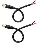 GINTOOYUN 2 Pcs DC7909 Power Pigtails Cable, 12V DC 8mm Male Plug to Bare Wire Open End Power Wir...