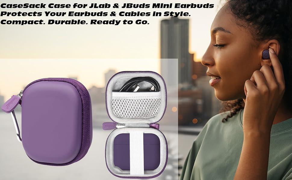 JLab JBuds Mini True Wireless Bluetooth Earbuds + Charging Case, Sage, IP55 Sweat and
