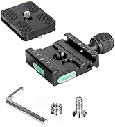 50mm Quick Release Plate Clamp Adapter Compatible with Arca Swiss for DSLR Camera Tripod Ball Hea...