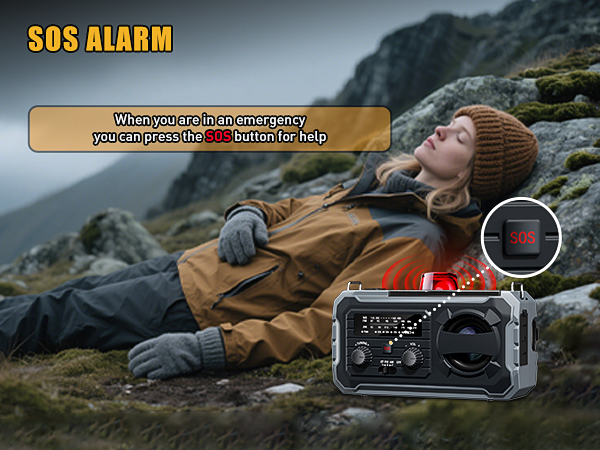 Hand Crank Emergency Radio, 10000mAh Weather Radio with AM/FM/NOAA