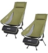 G4Free 2 Pack Folding Lightweight Camp Chair High Back Camping Chair Backpacking Chair Heavy Duty...