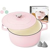 Ciwete 6 QT Dutch Oven Pot with Lid, Enameled Cast Iron Dutch Oven for Bread Making, Braiser, Coo...