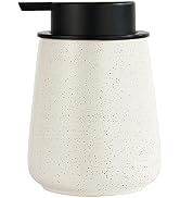 12Oz Ceramic Liquid Soap Dispenser - Modern Lotion Hand Soap Dispenser with Easy-to-Press Black P...