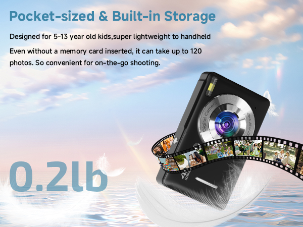 portable camera small digital camera can take up to 120 photos without a memory card inserted