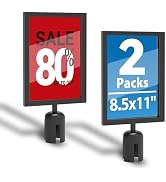 Estleys 2 Pcs Stanchion Sign Holder 8.3 x 11.7, Portrait Post Top Stand Poster Display, Double Si...