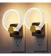 DORESshop LED Night Lights Plug Into Wall,[2 Pack]Acrylic Decorative Night Light with Dusk-to-Daw...