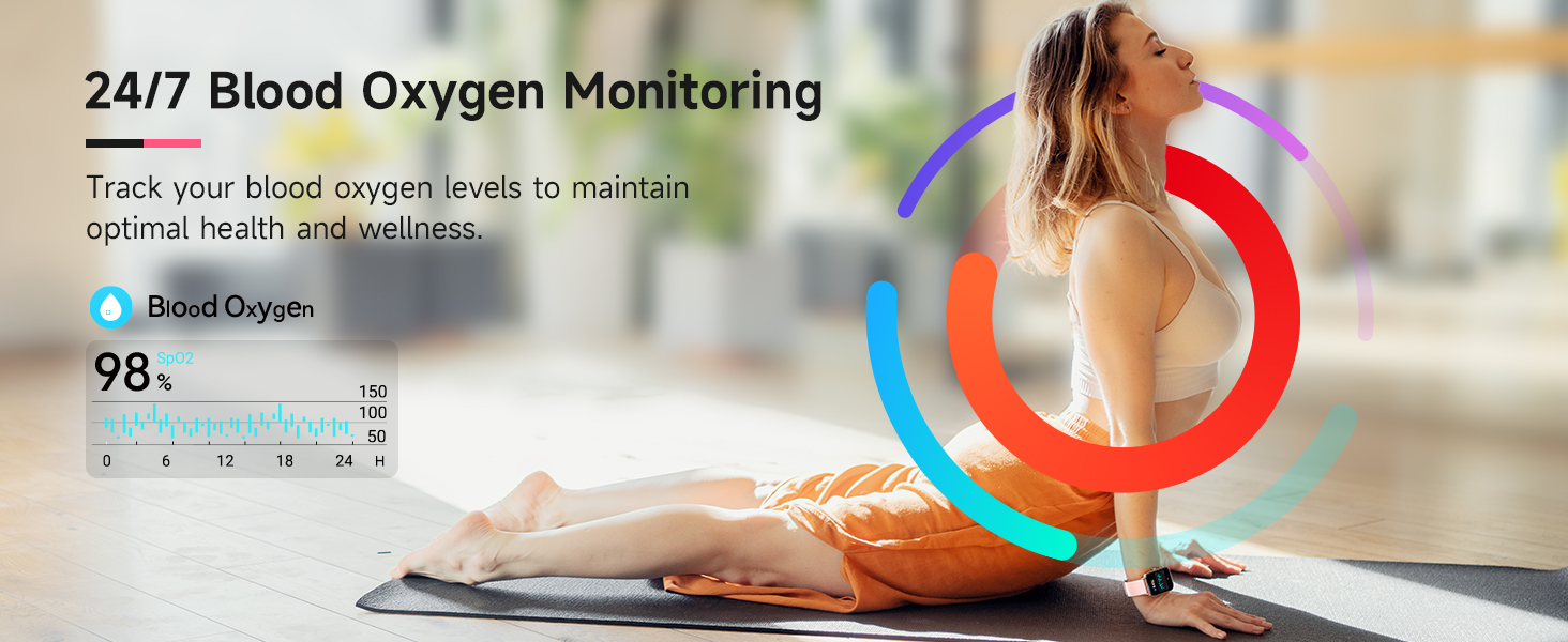 1.8" Smartwatch with Heart Rate/SpO2/Sleep Monitor, 100+ Sports Mode