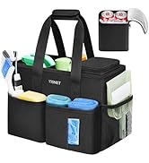 Ytonet Cleaning Caddy, Water Resistant Cleaning Supplies Organizer with Handle &amp; Foldable Divider...
