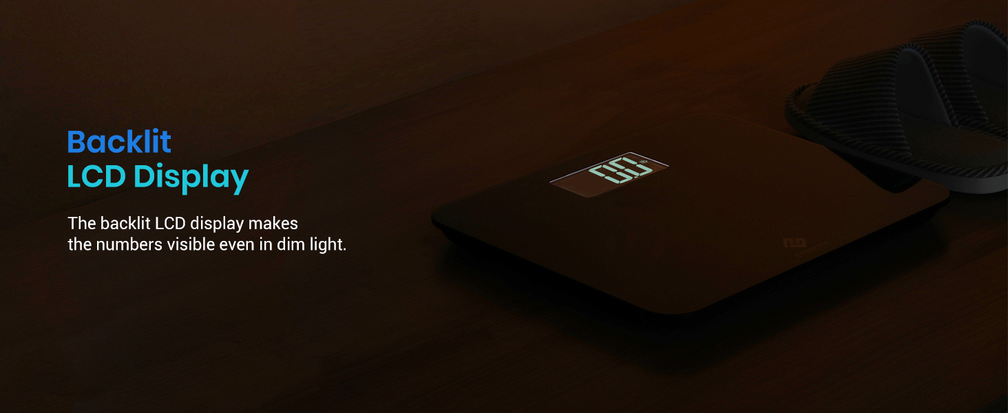 backlit LCD display makes the numbers visible even in dim light