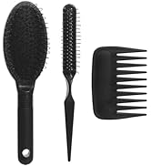3Pcs Wig Brush Comb Set, Loop Wig Brush Hair Extension Brush Wide-Tooth and Edge Combs for Human ...