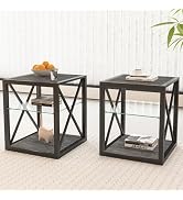 Ywin Modern End Table, Natural Wood Style Side Table, Industrial Style Side Table Nightstand for ...