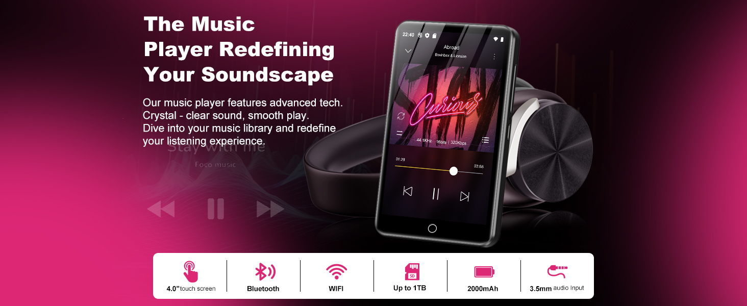 80GB MP3 Player with Bluetooth and WiFi