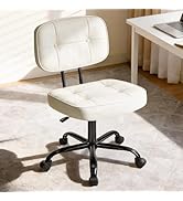 DUMOS Home Office Desk Chair - Ergonomic Armless PU Leather Computer Rolling Task Chair,with Comf...