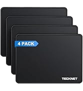 TECKNET 4 Pack Mouse Pad with Anti-fray Stitching, Waterproof Surface &amp; Non-Slip Rubber Base with...