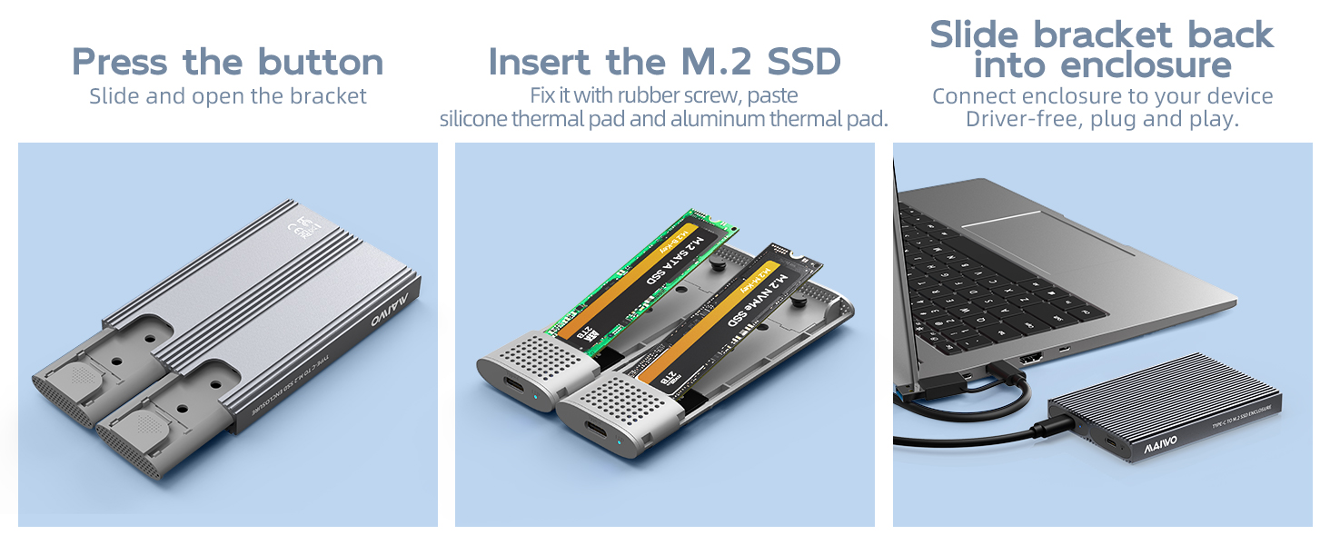 quickly install and remove SSDs, plug and play