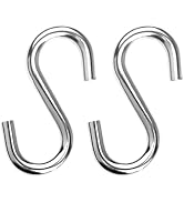 Gegraterwa S Hooks for Hanging Heavy Duty S Hooks 304 Stainless Steel 3.3-Inch Hammock Hook (2)
