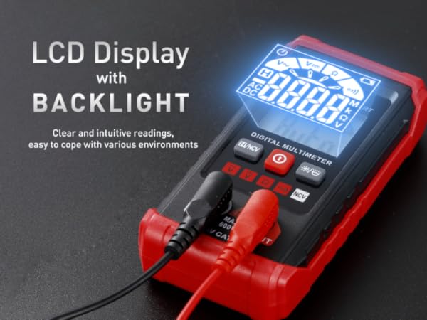 LCD Display with Backlight Clear and intuitive readings, easy to cope with various environments