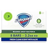 Safeguard Micellar Deep Cleansing Bath Bar Soap, Washes Away 99 Percent of Bacteria, Leaves Skin ...
