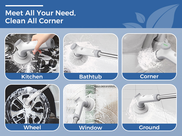 electric spin scrubber shower scrubbers power cordless cleaning brush bathroom household