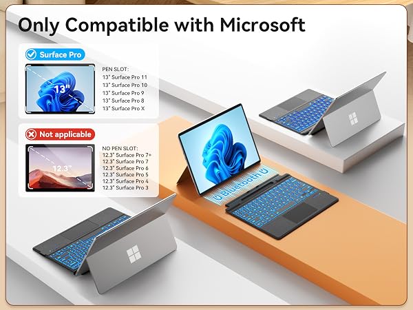 surface pro 8 9 10 11 x keyboard