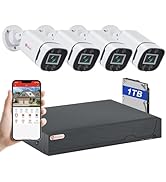 AIWIXEN 8CH H.265+ 3K Lite Wired CCTV Security Camera System with Human Vehicle Detection, 4X IP6...