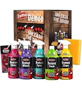 CarPlan Demon Car Wash Kit - 7 Piece Set Includes Car Wash Soap, Wheel Cleaner, Tire Shine, Inter...