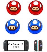 Thumb Grips Caps for Nintendo Switch 2 (2025), 4 Pcs Silicone Switch 2 Joystick Caps Soft Joy Con...