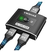 HDMI 2.1 Switch 8K HDMI Switcher, 4K 120hz HDR Aluminum Bi-Directional Switch Splitter 2 in 1 Out...