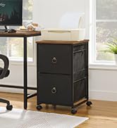 2 Drawer Mobile File Cabinet, Rolling Printer Stand, Vertical Filing Cabinet