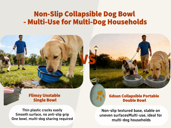 Non-slip textured base, stable onuneven surfacesMulti-use, ideal for multi-dog households