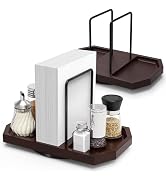 FODIENS 2 Pack Napkin Holder for Table, Rotating Napkin Dispenser with Salt and Pepper Shakers St...