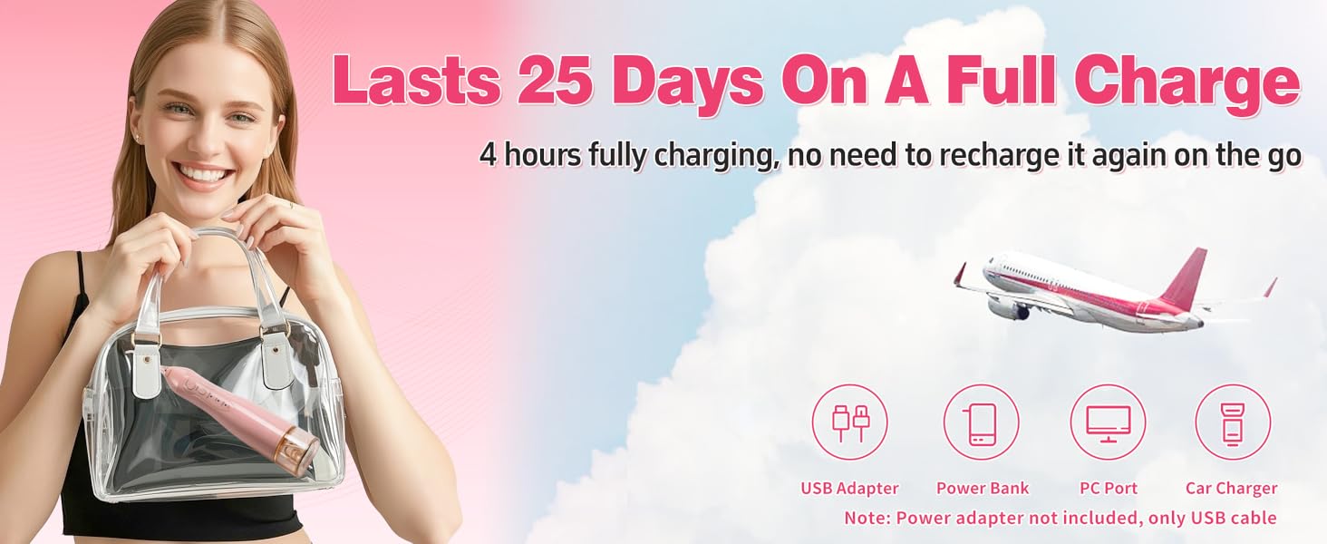 Pink Tovendor Water picks for teeth cleaning and flossing can last 25 Days on a full charge