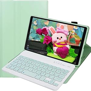 Lrufodya Keyboard Case for Samsung Galaxy Tab A7 Lite 8.7" 2021, Candy Colors Detacha009