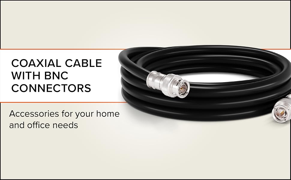 BLACK COAXIAL CABLE WITH BNC CONNECTORS