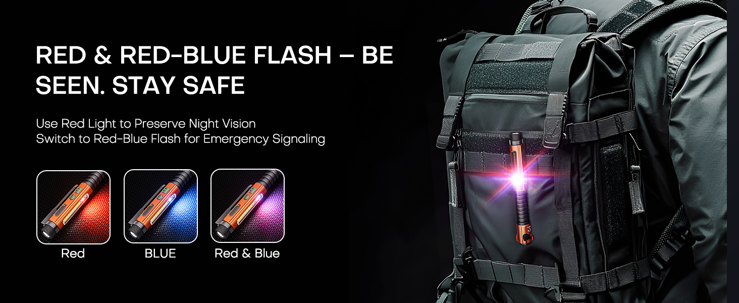 red light flashlight for night