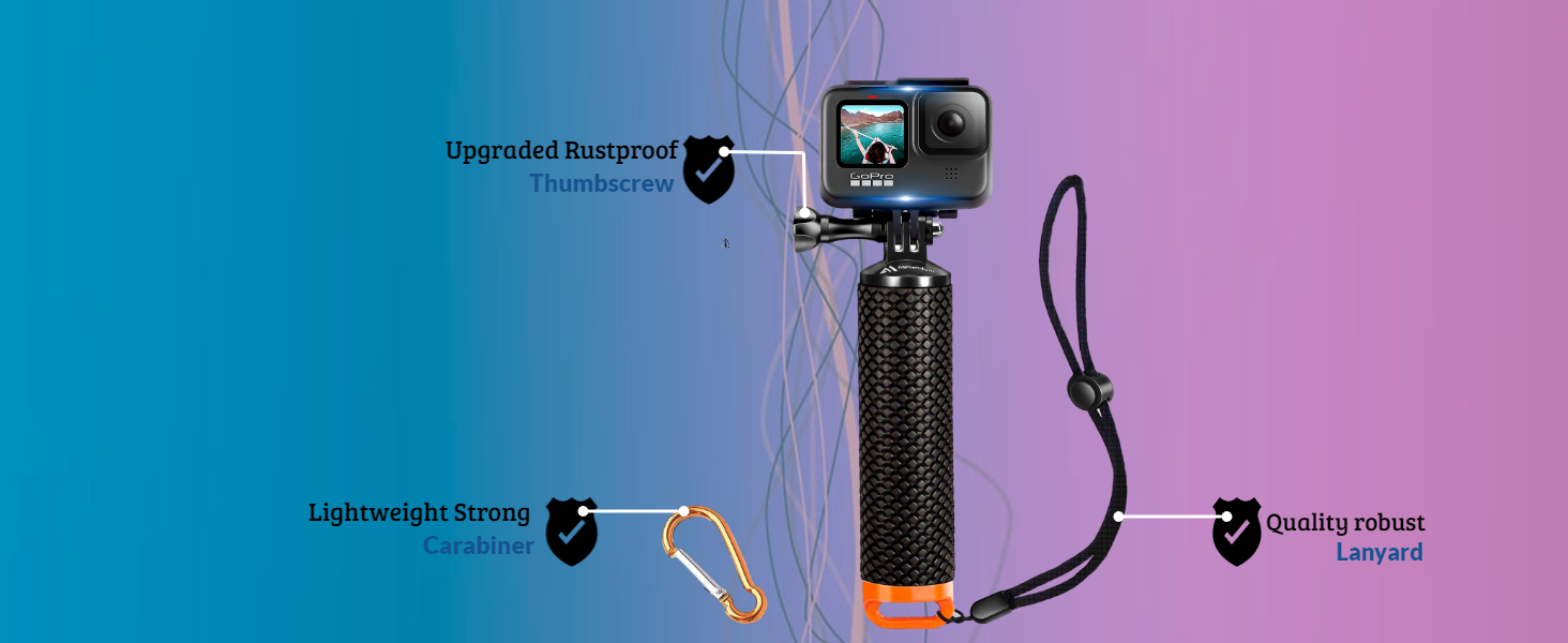 carabener and lanyard for the floaty safety