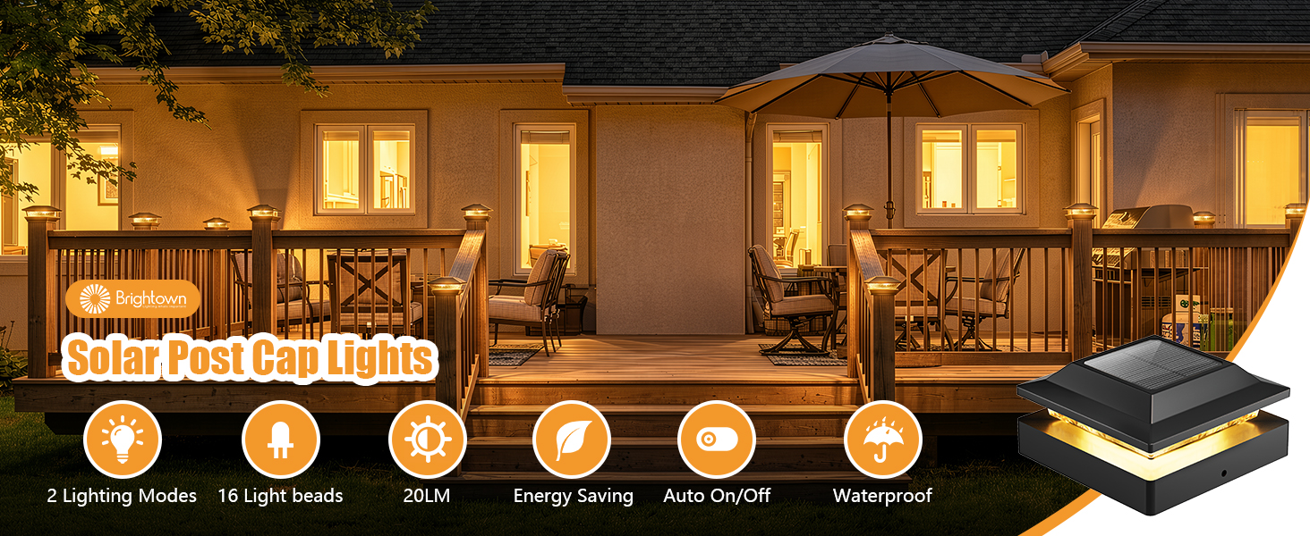 4x4 solar post cap lights