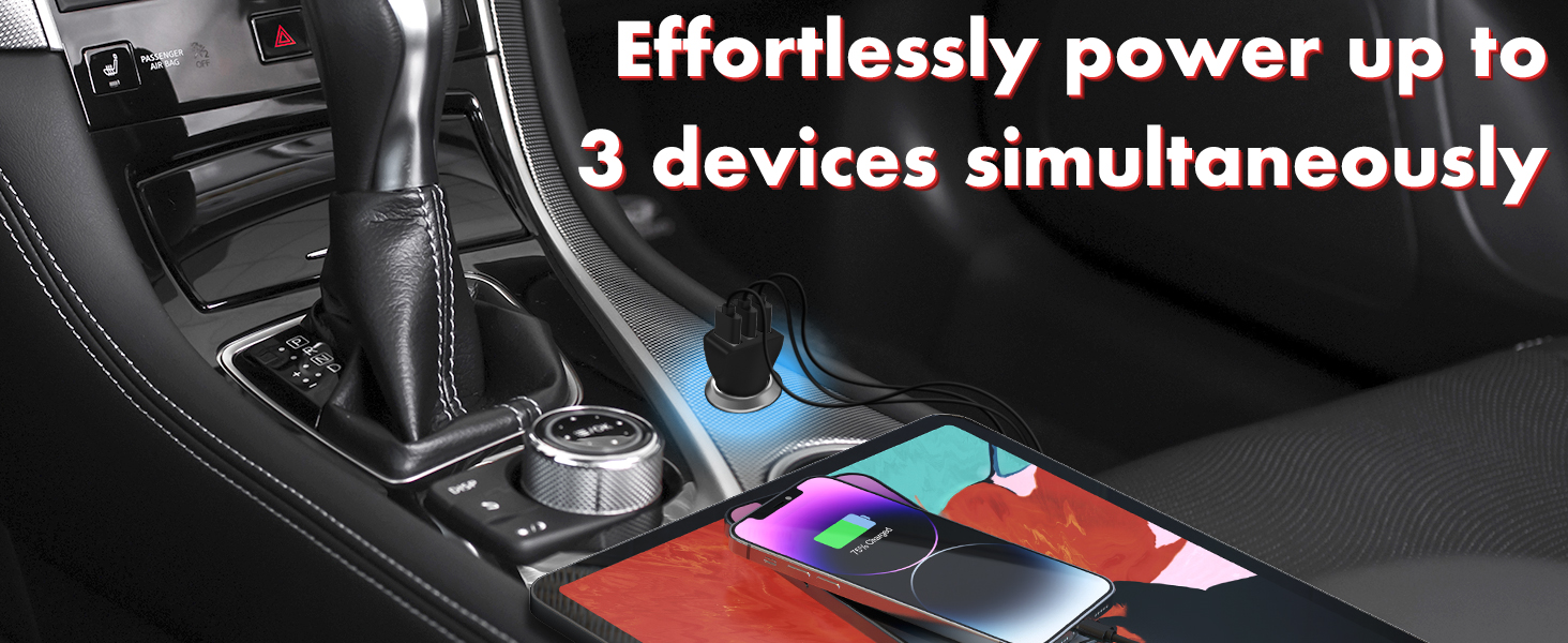 Effortlessly power up 3 devices simultaneously