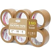 WINSUFIRE Eco-Friendly Brown Kraft Paper Packing Tape,Heavy Duty Packaging can Biodegradable, Pra...