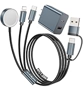 4FT Multi Fast Charging Cable for Apple Watch Charger 3 in 2 USB C Cable Travel Essentials PD20W ...